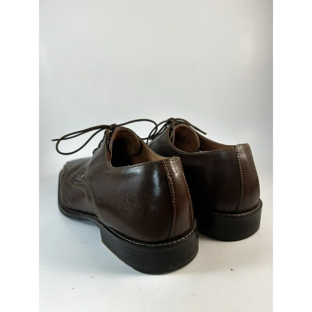 JOHNSTON & MURPHY Men's 8 Brown Leather Bicycle Toe Oxford Shoes 20-6460